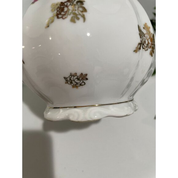 Vintage Bavarian Porcelain Teapot With Floral Design & Gold Accents - Picture 7 of 11